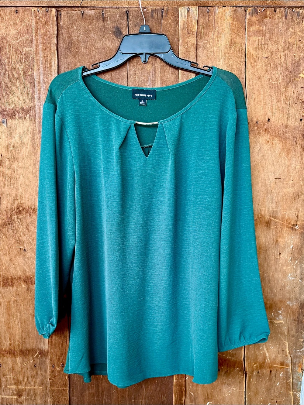 Portmans Teal Cutout Long Sleeve Top